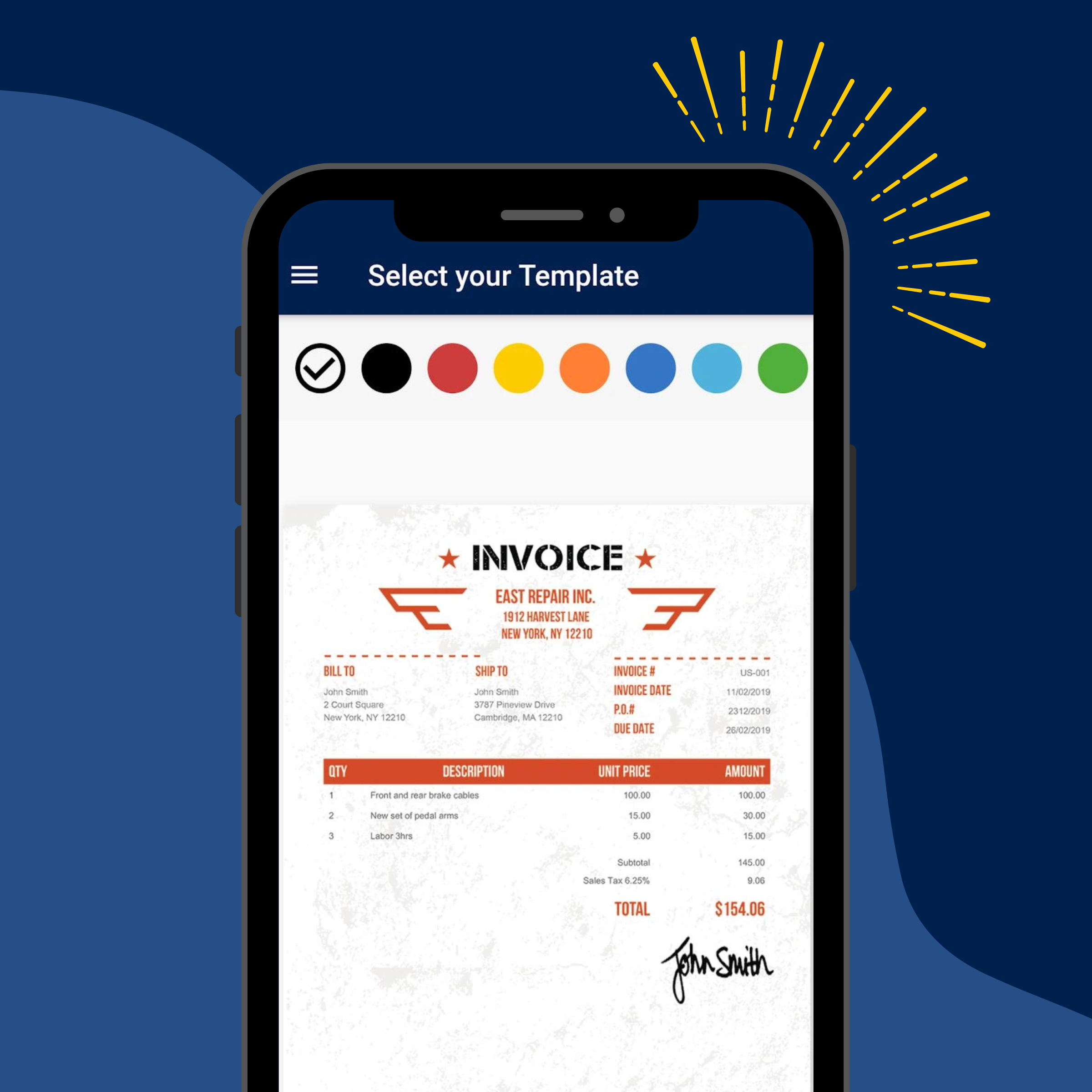screenshot of Invoice Home